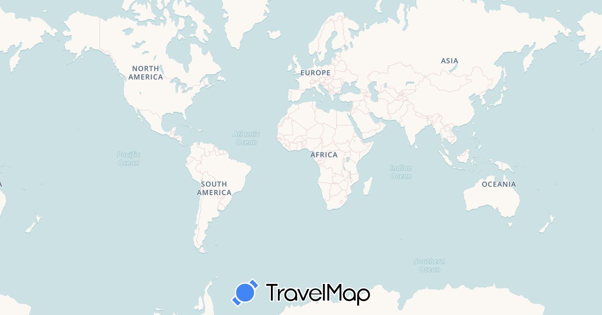 TravelMap itinerary: driving, boat in Bahamas, Canada, United States (North America)